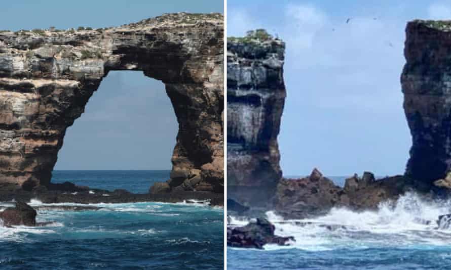 Galápagos rock formation Darwin's Arch collapses from erosion | Galápagos Islands | The Guardian