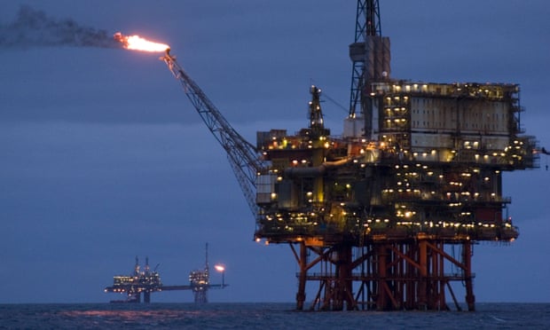 Oil and gas platform in the North Sea, off of Aberdeen, Scotland