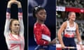 Bryony Page, Simone Biles, and Holly Bradshaw