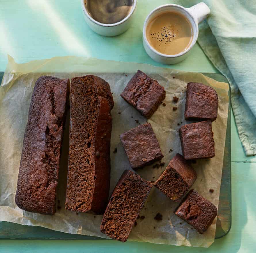 Rich dark ginger cake.