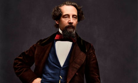 a newly colourised photograph of Charles Dickens.