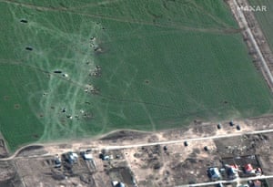 Russian deployed artillery seen in Talakivka, northeast of Mariupol, Ukraine