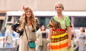 Sarah Jessica Parker and Cynthia Nixon on the set of And Just Like That