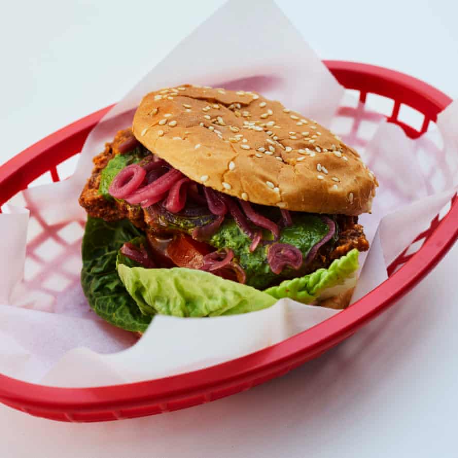 Available in takeaway form: The GBC burger at Goila Butter Chicken. 