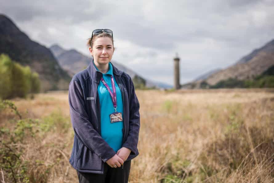 Hannah Gordon, working for the National Trust for Scotland at the Glenfinnan Memorial