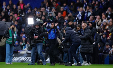Chelsea's new signing Naomi Girma is introduced to the fans ahead of the Women’s Super League match at Stamford Bridge.