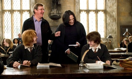 On the set of Harry Potter and the Goblet of Fire with (from left) Rupert Grint, director Mike Newell and Daniel Radcliffe.