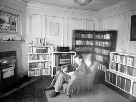 Leonard D Hamilton sitting in his rooms at Oxford.