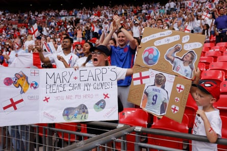Fans inside Wembley stadium await kick-off
