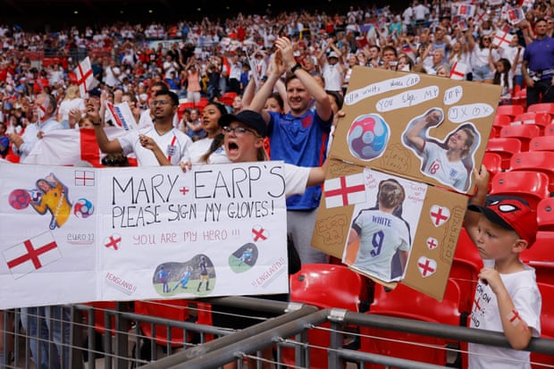 Fans before the Euro 2022 final between England and Germany at Wembley.