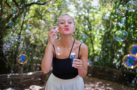 ‘Bubble magic’ … Jenny Stevens at Camley Street Natural Park.