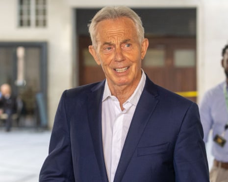 Tony Blair at the BBC earlier on Wednesday.