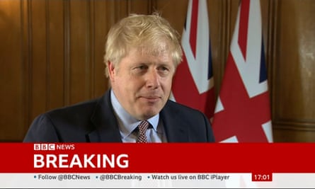 Boris Johnson pictured in a screengrab from BBC News.