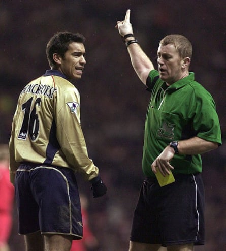 Off, off, off. It’s an early shower for Van Bronckhorst.