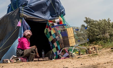 A woman in the new ‘Jungle’ camp in Calais.