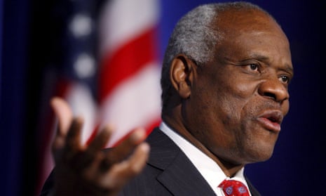 US supreme court justice Clarence Thomas: now with questions.