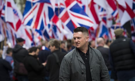 Stephen Yaxley-Lennon, aka Tommy Robinson, at a far-right protest in London. 