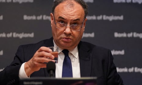 Governor of the Bank of England, Andrew Bailey, speaks during the Bank of England's financial stability report news conference, on 4 August.
