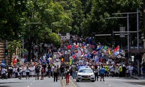 Protesters in Sydney on Sunday