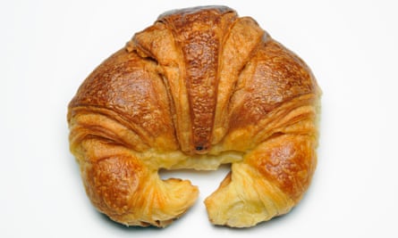 A crescent-shaped croissant