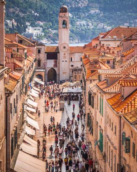 Tourists in the old town.