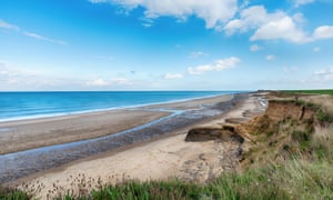 Happisburgh beach and eroding cliffs on the Norfolk coast