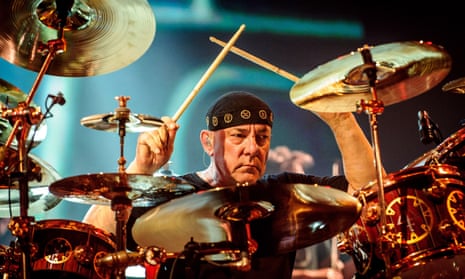 Neil Peart performing with Rush in Hamilton, Canada, in 2013.