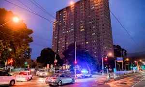 Police cars outside one of the housing estates