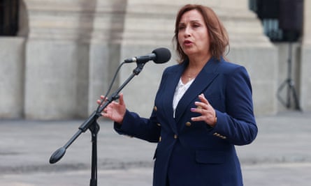 Dina Boluarte speaks to the media at the government palace in Lima on 8 December.