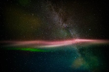 ‘Steve’ (strong thermal emission velocity enhancement) is seen as a thin purple ribbon of light