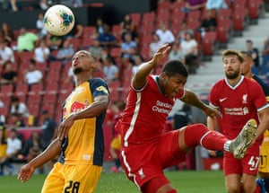 Rhian Brewster in action during the friendly against Salzburg