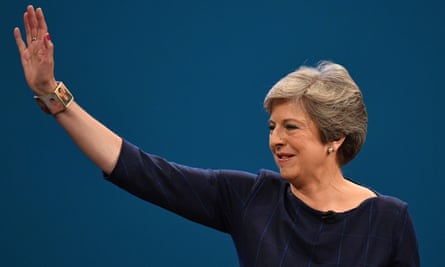 Theresa May at the Conservative Party conference in 2017.