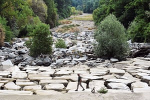 The dry riverbed of the Sangone river, Italy