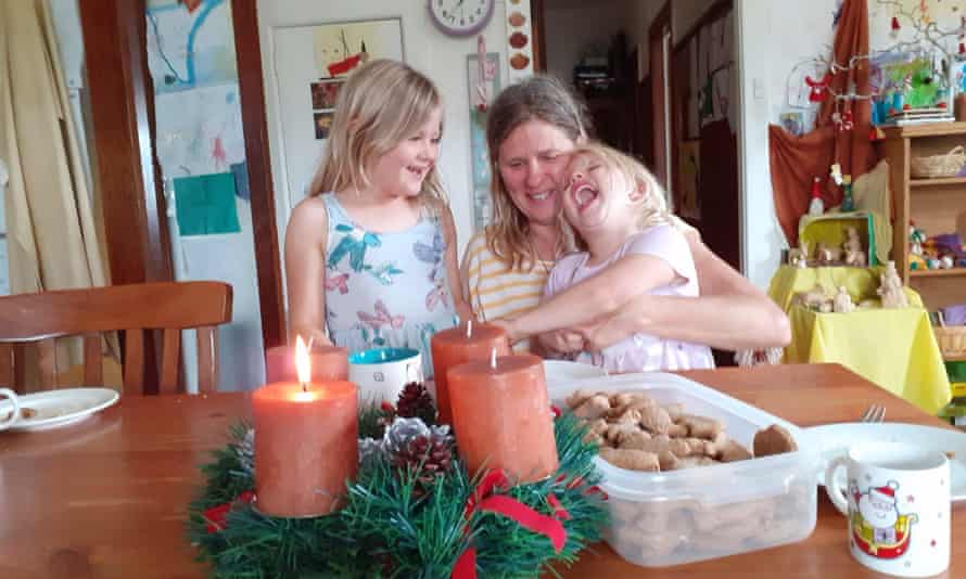 Australians stranded overseas say slashing arrival caps makes returning home 'near impossible' | Australia news 1 Mona Grebing and her two children travelled to Germany in July 2020 to care for her gravely ill mother