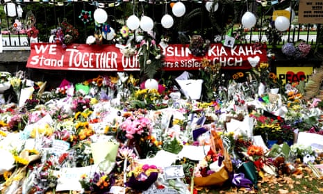 Flowers and tributes are laid at the Botanic Gardens on March 18, 2019 in Christchurch, New Zealand.