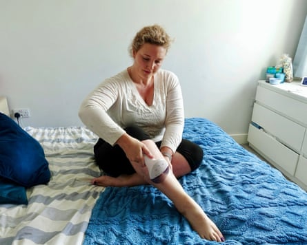 The writer tests the Phillips Lumea IPL in her bedroom while sat on her bed