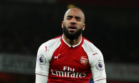Alexandre Lacazette reacts following a missed chance for Arsenal