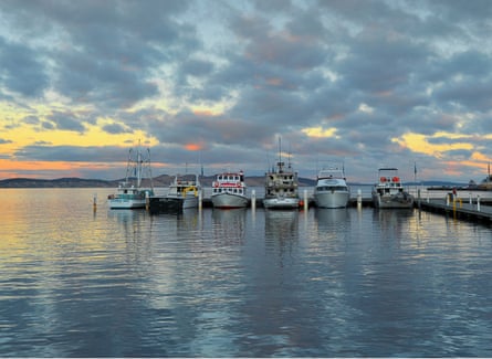 Boats moored on the river