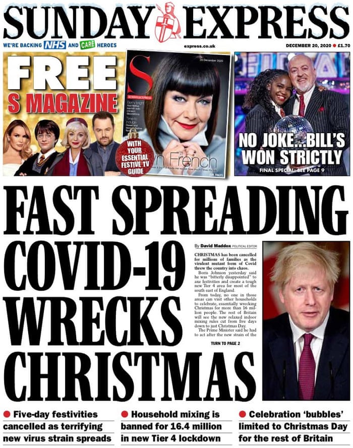 Christmas Cancelled What The Papers Say As Uk Covid Bubbles Burst Coronavirus The Guardian Christmas Cancelled What The Papers Say As Uk Covid Bubbles Burst Coronavirus The Guardian