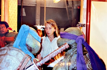 ‘It would have been easier if there were just two’ … Steve Barron with David Forman (Leonardo) and Leif Tilden (Donatello).