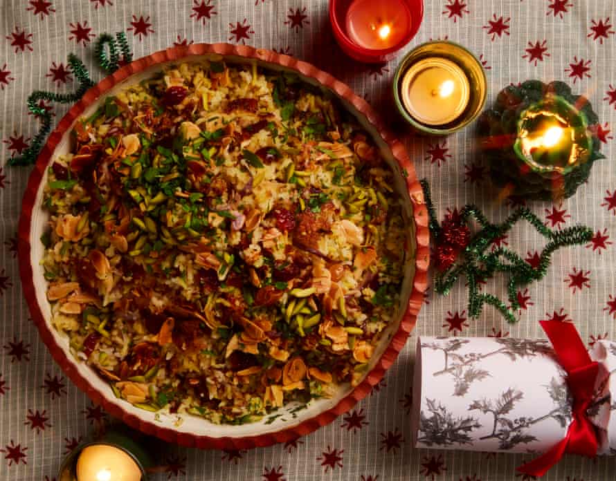 Ravinder Bhogal’s jewelled nut and cranberry rice pilaf