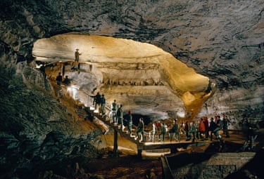 Kentucky, 1964, David S. BoyerFrom an otherworldly pulpit, a National Parks Service guide addresses visitors to Mammoth Cave, the world’s longest known cave system at 390 miles of passageway. Standing on the same rock in 1876, actor Edwin Booth delivered Hamlet’s soliloquy, giving the chamber its name: Booth’s Amphitheater.