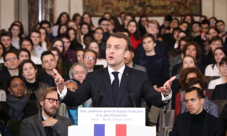 France’s president, Emmanuel Macron, unveils his strategy to promote French around the world.