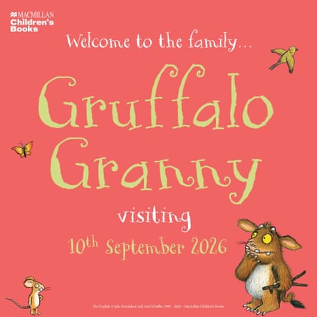 Mock up book cover with Gruffalo Granny as main title and words ‘visiting 10th September 2026;