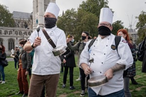 Chefs at protest.