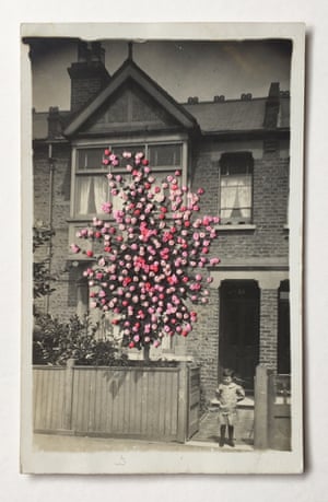 Tree with embroidered flowers