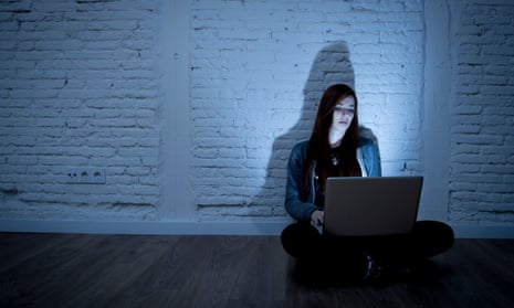 A woman at a computer