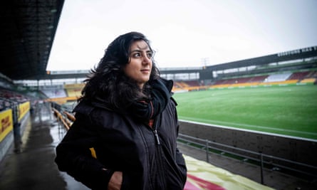 The former Afghanistan women’s football captain Khalida Popal pictured at Farum Park in Denmark in December 2020.