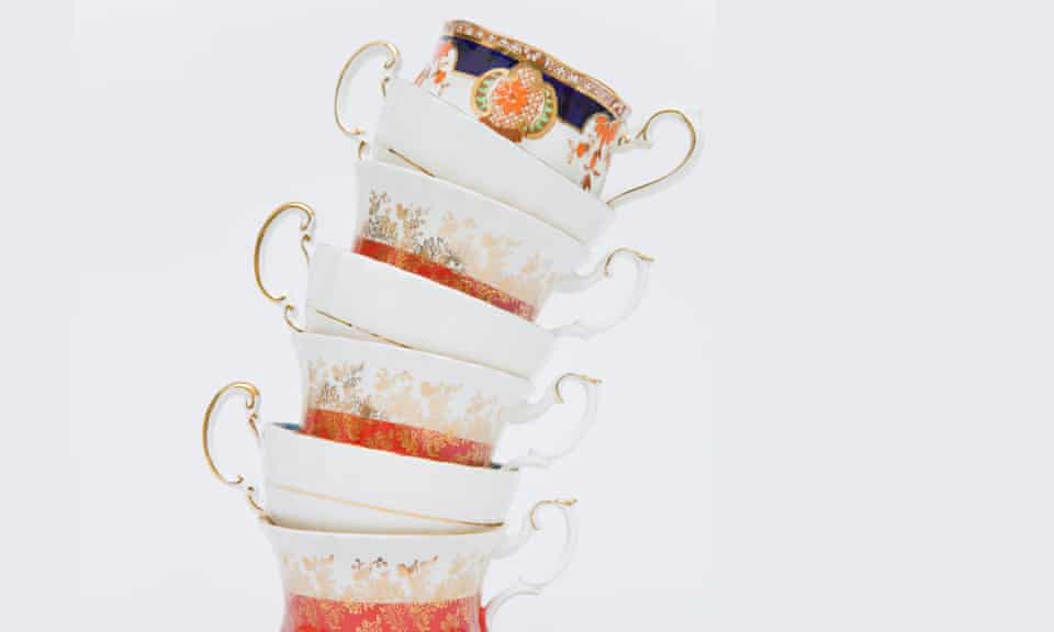 Leaning Tower of Breakable Fine China Cups