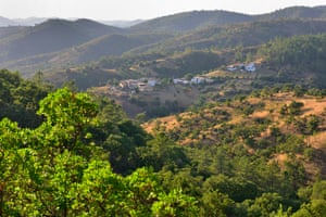 Landscape and hills near Barranco do Velho, Portugal